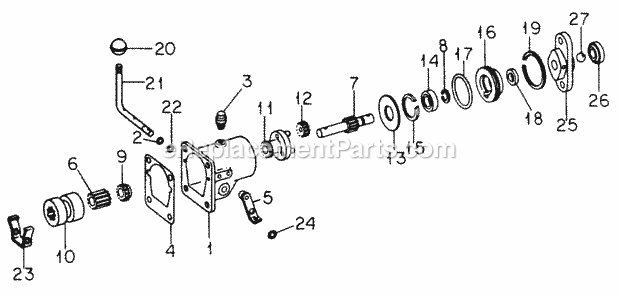 Creeper Drive Diagram and Parts List for 1604 2050598U, 144-582-399, 145-582-399, 142-582-3 Cub Cadet Lawn Tractor